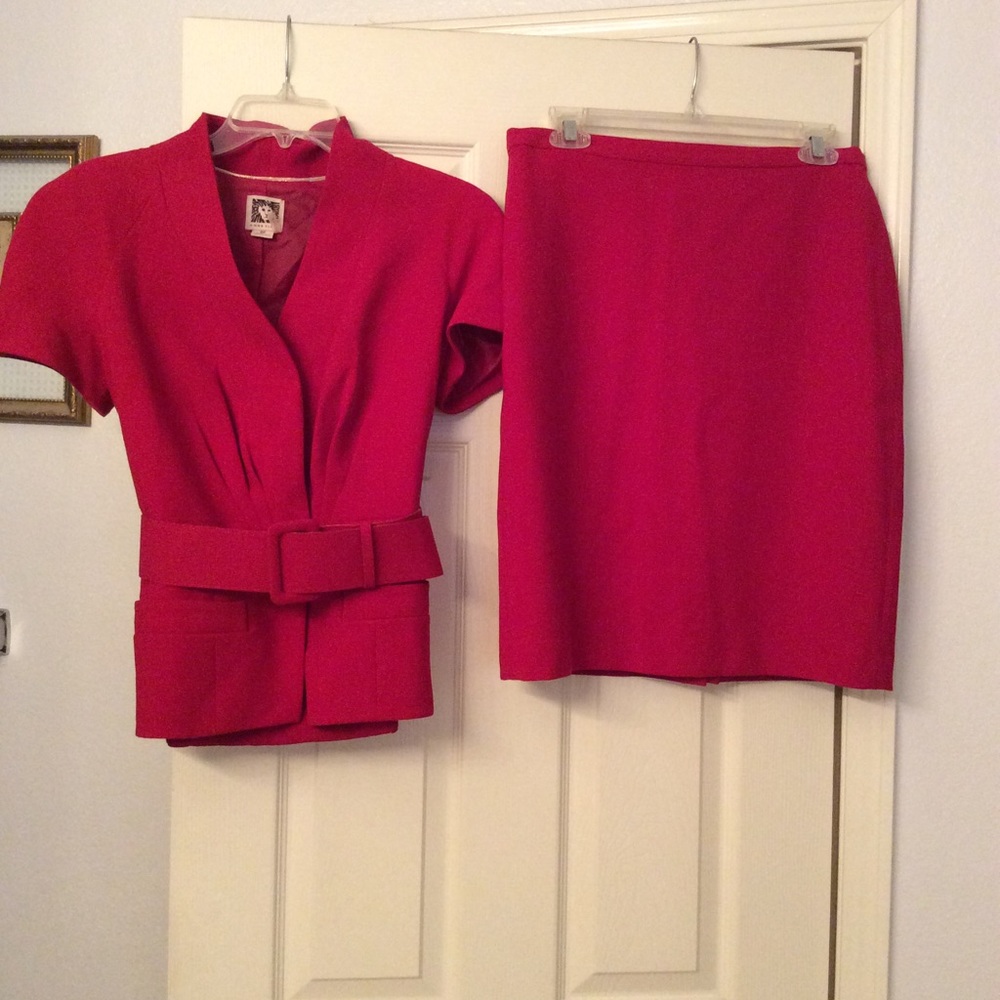 Red 2pc Skirt Set by Anne Klein